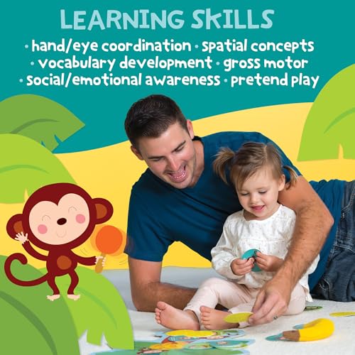 Peaceable Kingdom Deluxe Monkey Around First Game for Toddlers | Deluxe active first game for toddlers—dance and play with beanbag banana and maraca. Cooperative bonding, ages 2+ - style: Deluxe