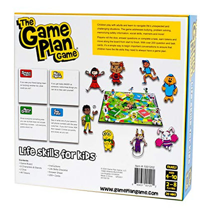 The Game Plan Life Skills for Kids Board Game, Social Skills Activities for Kids Ages 4-10, Family Board Games, Problem Solving, Feelings Management Card Games 2-8 Players