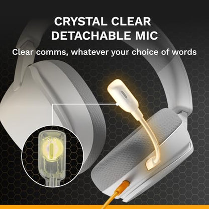 GLORIOUS GHS Eternal - Stereo Gaming Headset for PC, PS5, PS4, Xbox, Switch - Custom Tuned Angled Drivers, Adjustable Crystal Clear Detachable Mic, 3.5mm - Durable, All Day/Night Comfort - White - color: White