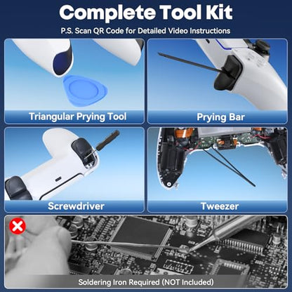 TMR Magnetic Joystick Replacement Kit with 4× Thumbstick Caps for PS5 DualSense/DualSense Edge Controller, Anti-Drift Electromagnetic Stick Repair Module, Soldering Required, for Sega Genesis Consoles - size: 4 Pieces