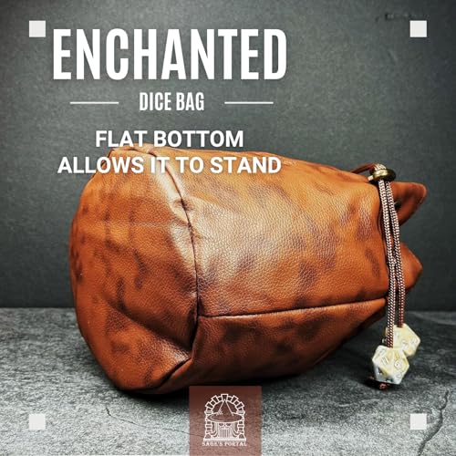 Sage's Portal Large DND Dice Bag, Holds 200+ Dice, Velvet-Lined PU Leather Drawstring Pouch with 4 Pockets for Dungeons and Dragons RPG MTG, D&D Gift for Dungeon Masters and Players