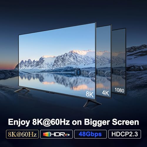 Y.D.F 8K@60Hz HDMI Switcher 5 in 1 Out Aluminum Support 4K@120Hz HDR10+ HDCP 2.3 CEC HDMI 2.1 Switch Splitter Compatible with PS5/4 Xbox X/S Nintendo Switch/OLED Roku Apple TV Fire Stick UHD TV - size: HDMI Switch 5 Port 8K
