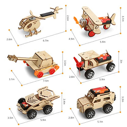STEM Kits for Kids Age 8-10 10-12, 6 Set Wood Building Projects Crafts 6-8 | Science Model Car Kits for Kids Age 8-12, Wooden 3D Puzzles, STEM Toys for Boys 8 9 10 12 13 Year Old Birthday Gifts