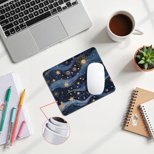 Fantasy Starry Night Sky Mouse Pad, Celestial Sun Star Galaxy Gifts for Women, Blue and Gold Galaxy Mouse Pad for Home Office Computer Gaming Desk Essentials, 9.5x7.9 Inch - color: 10Child