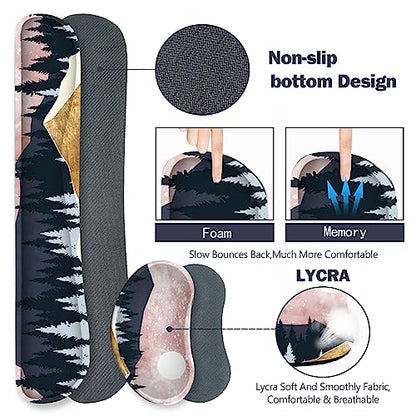 ARTSO Extended Gaming Mouse Pad Set, Keyboard Wrist Rest Support Pad + Wrist Cushion + XXL Large Mouse Pad + Coaster, Stitched Edge, Non-Slip, Memory Foam Desk Mat, Pink Abstract Mountain - color: Pink Abstract Mountain