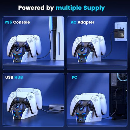 PS5 Controller Charger Station for PlayStation 5 Controllers Dual Stand Charger Dock, PS5 Controller Charging Station Accessories(M) - size: M