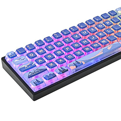 Polar Region ASA Custom keycaps ，118 Keys Double-Shot Key Cap Set for Cherry/Gateron MX switches 60 Percent / 64/61 Gaming Mechanical Keyboard(Polar Region Blue) - color: Polar region Blue