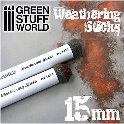Green staff World Weathering Sponge Brush 15mm Diameter Two Set Model for Painting Tool GSWD-9312