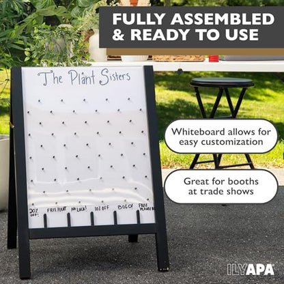Ilyapa Prize Drop Board, 20x31 in - Penny Drop Game, Whiteboard Sign | Wooden A-Frame Whiteboard Sign, Includes 12 Coin Drop Discs & Eraser - For Trade Shows & Events - color: White, size: 21x30