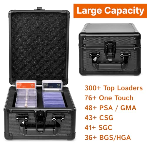 Graded Card Storage Box, Top Loaders Storage Case, Sports Trading Card Box, Cards Slab Case PSA MTG CSG BGS SGC One Touch Magnetic Card Holder, Waterproof Carrying Collector Boxes (Medium) - size: Medium