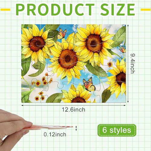 Liliful 6 Pack 16 Pcs Large Puzzles for Seniors Wooden Dementia Puzzles Alzheimer Puzzles Easy Puzzle for Elderly 12.6 x 9.45 Inch Jigsaw Puzzle for Adults Alzheimer's Products Activities