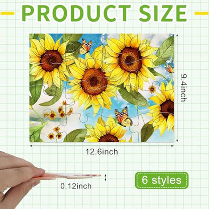 Liliful 6 Pack 16 Pcs Large Puzzles for Seniors Wooden Dementia Puzzles Alzheimer Puzzles Easy Puzzle for Elderly 12.6 x 9.45 Inch Jigsaw Puzzle for Adults Alzheimer's Products Activities