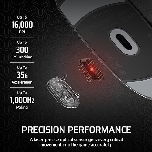 Corsair M55 Wired Lightweight FPS Gaming Mouse – 16,000 DPI – Six Programmable Buttons – Textured Side Grips – Black - color: Black, style: Wired