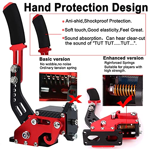 Obokidly 64 bit USB Handbrake SIM For XBOX ONE Racing Games Compatible with Logitech G920 Not For G923 FANATECOSW Dirt Rally Without Clamp (Red) - color: Red