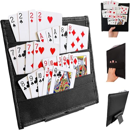 2 Pack Playing Cards Holders with Stable Tabletop Stand,5-Layer Hands Free | Handheld/Tabletop Use, Adjustable Stand Angle for Better Card Viewing, Stable, Not Tip Over, Card Holders for Playing Cards