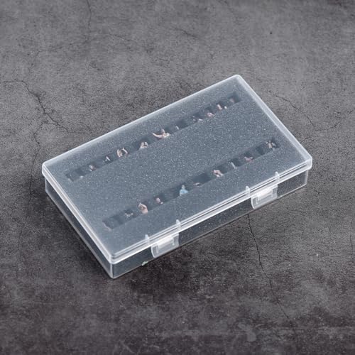 Fremego Miniature Figure Storage Case,Transparent Figurine Storage Box Display Case Plastic Carrying Case for 1/64 1/87 Scale Figurines with Foam Insert (1)