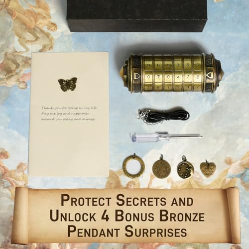 Cryptex Da Vinci Code Numeric, Money Puzzle Box for Cash Gift with Secret Hidden Compartments Birthday Xmas for Men & Women Escape Room Brain Teaser Puzzle Toy Presents (Black) - color: Black