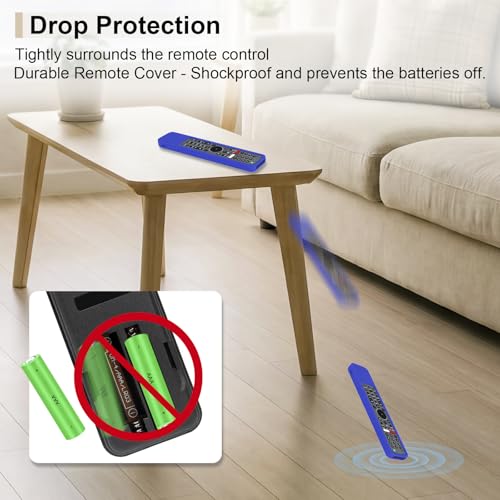 Protective Silicone Case for Sony RMF-TX600U RMF-TX500U Remote Control | Remote Cover for Sony MF-TX500E RMF-TX600E Smart TV Remote Sleeve Skin Waterproof, Anti-slip (Blue) - color: Blue