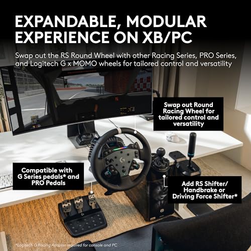 Logitech G RS50 Direct Drive Racing Wheel, Hub, & Base for Xbox/PC | 8 Nm Direct Drive, 11 inch Wheel, 13 Buttons, Adjustable Paddle Shifters, TRUEFORCE Force Feedback Integration - style: Xbox | PC