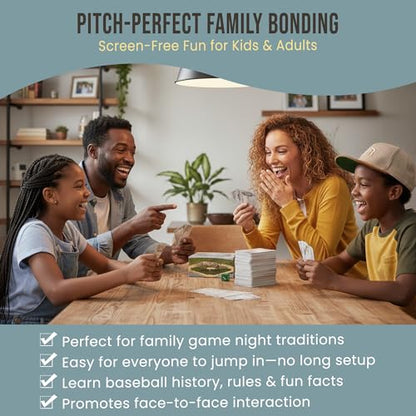 Grandma Smiley's Baseball Gifts for Kids 8-12, Trivia Game Edition, Sports Games, 500 Trivia Cards, Baseball Card Game, Games for Kids and Adults Ages 10 and Up