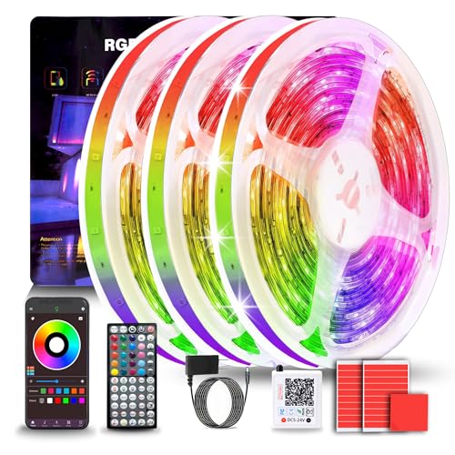 NBBUFF Led Lights for Bedroom 297FT (3 Rolls of 99ft), Color Changing RGB Led Strip Lights with 60 Keys Remote and App Control, Music Sync Led Lights for Room Kitchen Party Home Decor - size: 297 ft
