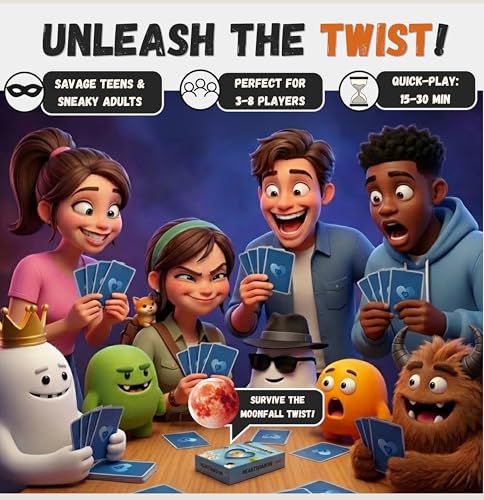 Cunning. Ruthless. -Secret Role Strategy Card Games for Teens & Adults | Fun bluffing,3-8 Players,Ages 14 + |15-30 mins | A dark twist on Hearts | Travel-friendly | Quick-Play Family Party Fun