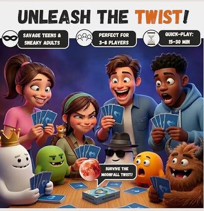 Cunning. Ruthless. -Secret Role Strategy Card Games for Teens & Adults | Fun bluffing,3-8 Players,Ages 14 + |15-30 mins | A dark twist on Hearts | Travel-friendly | Quick-Play Family Party Fun