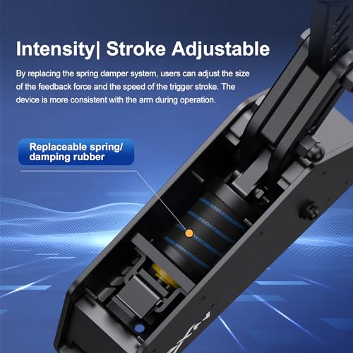 PXN HB S PC Handbrake for Sim Racing (Windows 7/8/10/11) | 16-Bit Hall Sensor, Alloy Construction, Adjustable Force, Stroke & Orientation, Replaceable Spring & Damping, Desk Clamp
