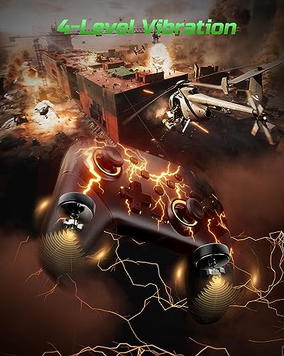 VOYEE Switch Controllers for Switch/Lite/OLED/PC, Pro Controller | Wireless, Programmable, RGB Lightning LED, 10-15H Runtime, One-key Pairing, Turbo, Vibration, 6-Axis Motion Control, Wake-up - color: Black