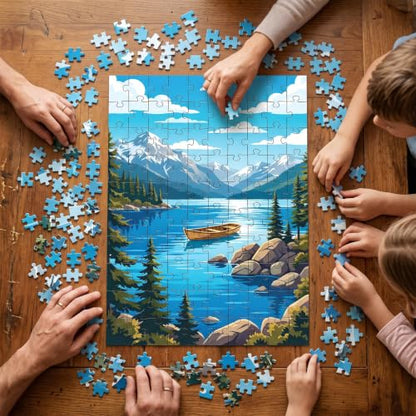 4-Pack 100 Piece Puzzle, National Parks 100 Piece Puzzles for Adults Seniors, Zion Acadia Joshua Tree Lake Tahoe Large Piece Puzzles for Seniors Adults, Mountain Lake Nature Landscape Puzzle Gifts