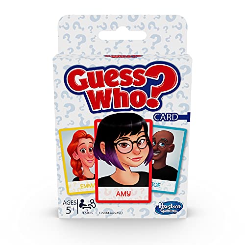 Hasbro Gaming Guess Who? Card Game for Kids, 2 Player Guessing Game, Fun Summer Activities, Vacation Travel Essentials, Ages 5+