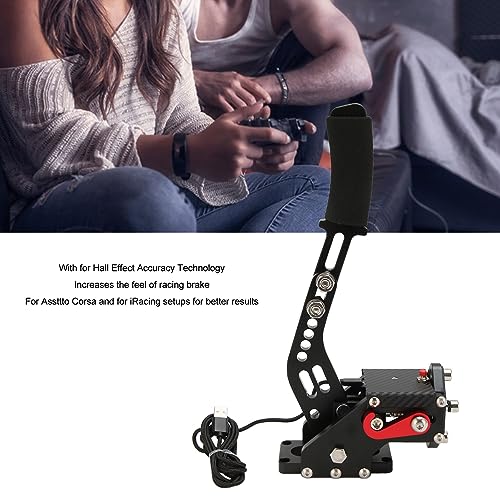 GOWENIC USB Handbrake, Sim Racing Game Hand Brake 64 Bit 2 in 1 Handbrake for ONE, Series S X PC with G920, for, iRacing Setup Use (Black) - color: Black