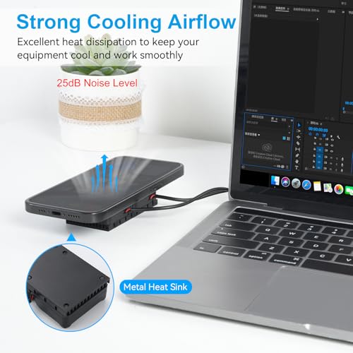 ELUTENG Computer Fan USB 40mm Dual Row 2 in 1 USB PC Fans with 3 Adjustable Speeds 6500RPM Electronics USB Cooling Fan with Black Metal Grid for Laptop TV Box Xbox AV Cabinet PS5 Router Projector - size: 40mm