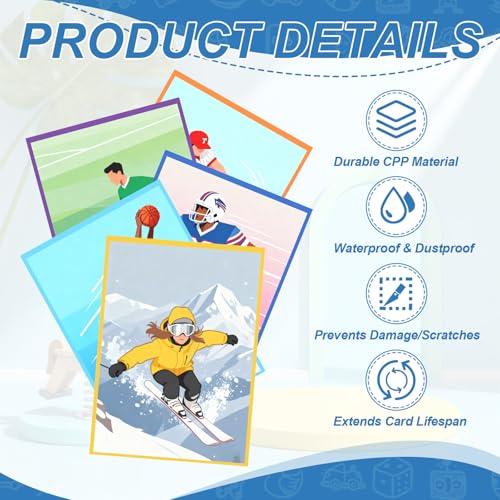 Matte Card Sleeves, Trading Card Sleeves Deck Protectors Perfect for Trading Cards & Baseball & Sports & Magic Gathering & Magic Game Cards (White, 100 Pcs) - color: White