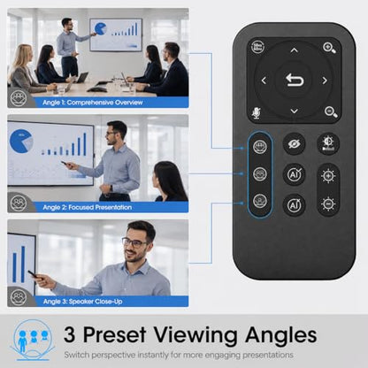 Angetube 4K Webcam with AI Tracking, 100°Wide Angle, Remote Control 4K Web Camera/10X Digital Zoom,1080P 60fps Web cam with HDR/Dual Noise Cancelling Mics for Video Calls/Meetings/Streaming/Skype/Zoom
