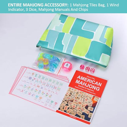 American Mahjong Tile Set, 160 Engraved Tiles with Mah-jongg Accessories and Tile Bag, Mahjong Set for Beginners - style: Classic