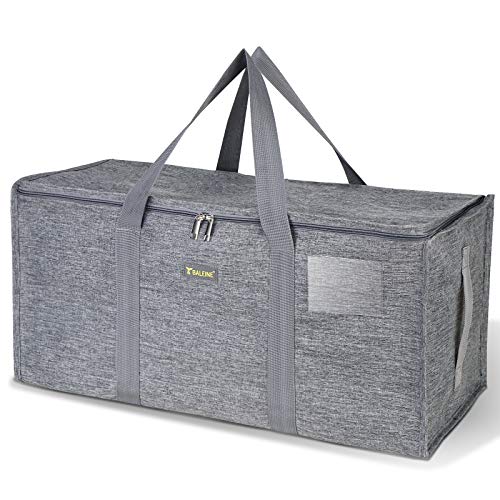 BALEINE Extra Large Storage Tote with Zippers & Carrying Handles, Heavy-Duty Oxford Fabric Moving Bags for Laundry, Space Saving, Storage, Winter Gray - color: Gray, size: 1-Pack