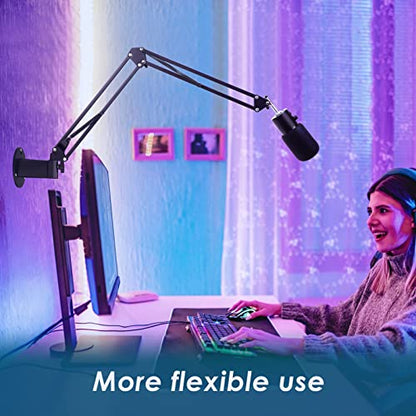 YOUSHARES Razer Seiren X Wall Mount Boom Arm - Wall Mount Microphone Holder for Razer Seiren X Mic, Vertical Surface Mount and Freely Swiveling Metal Wall Mount Clip Suitable for Saves the Desk Space - color: Boom Arm + Wall Mount
