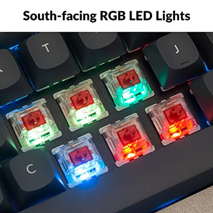 Keychron Q4 Wired Custom Mechanical Keyboard, QMK/VIA Programmable Macro, Full Aluminum, Hot-Swappable Gateron G Pro Red Switch, 60% Layout Double Gasket Compatible with Mac and Windows - Blue - color: Gray (Gateron G Pro Red Switch)