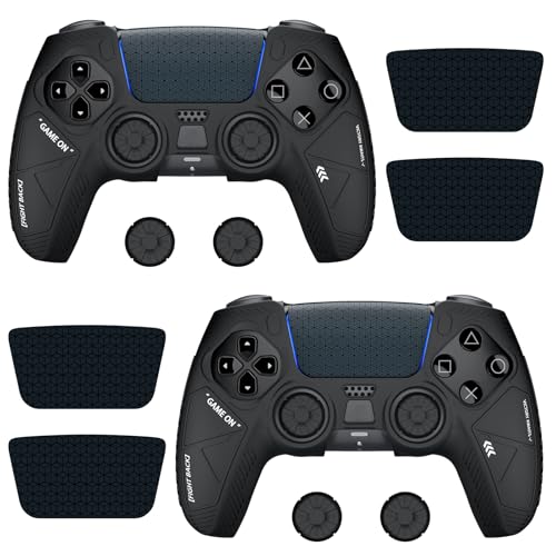 Anti-Slip Silicone Protective Skin for PS5 Controller, Soft Rubber Grip Cover Case for PlayStation 5 DualSense Wireless Controller with 4 Thumb Grip Caps & 4 Touchpad Stickers