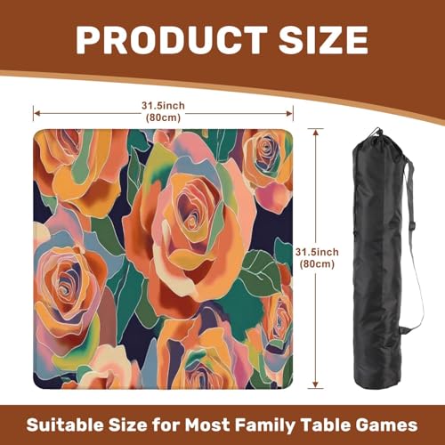 Mahjong Mat 31.5" x 31.5" Artistic Seamless Abstract Flowers Creative Collage Contemporary Non-Slip Noise Reduction Mahjong Tiles Table Cover for Dominoes Poker Card Board and Tile Games - color: Color7
