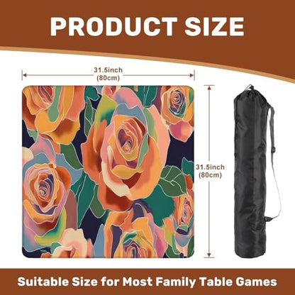 Mahjong Mat 31.5" x 31.5" Artistic Seamless Abstract Flowers Creative Collage Contemporary Non-Slip Noise Reduction Mahjong Tiles Table Cover for Dominoes Poker Card Board and Tile Games - color: Color7