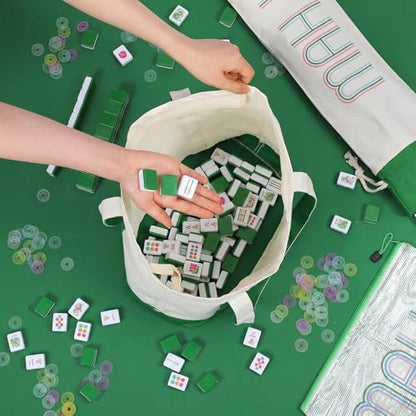 Ceenna American Mahjong Set with Carrying Bag,American,Green - color: Green