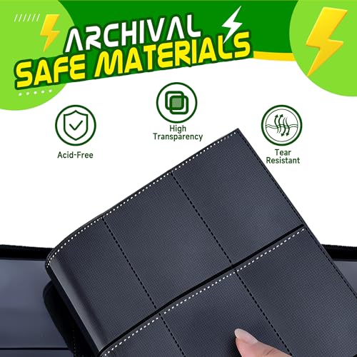 Trading Card Binder 9 Pocket,900 Pocket Card Collection Binder with 50 Removable Sleeves,PU Waterproof Top Card Book,3-Ring Zipper Collectible Trading Card Album for MTG/TCG/Card Holder Gift(Green) - color: Green, size: Large