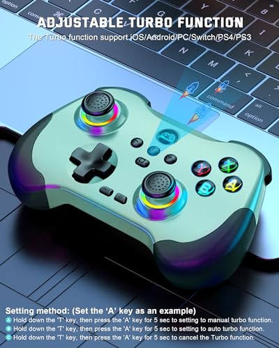 Joso Mobile Gaming Controller for iPad/iPhone/Tablet, Cloud Controller Remote Joystick for iOS/Android, Wireless Switch Controller with Macro Buttons/Hall-Rocker/Hall-Trigger - Green - color: Green