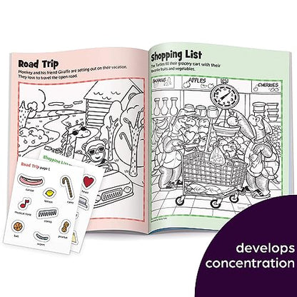 Highlights Hidden Pictures Sticker Fun for Kids Ages 3-6, 4-Pack, 64 Pages of Seek and Find Sticker Activities, Books Double as Coloring Books, 480+ Stickers, Volume 1