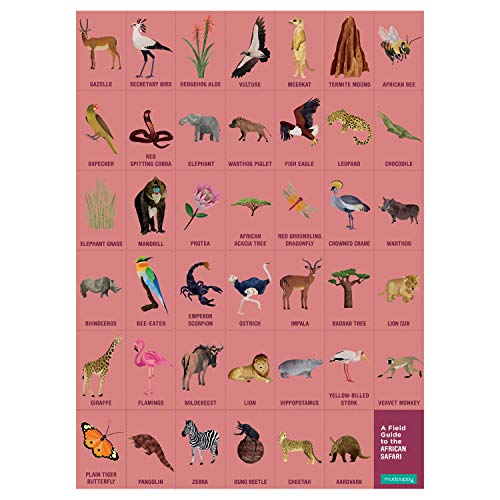 Mudpuppy African Safari — 64 Piece Search & Find Puzzle Jigsaw Puzzle Featuring Diverse Safari Animals and Over 40 Hidden Images to Find for Ages 4+ - color: African Safari