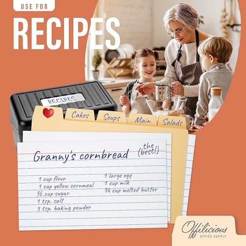 50 Heavyweight Manila Index Card Dividers 3x5 with Tabs & Alphabet Stickers for Recipe Cards - color: 50 Pcs, size: 3 x 5 Inches