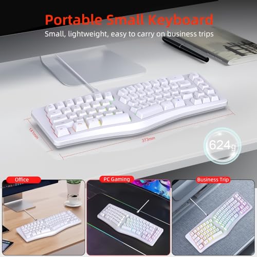Rgbs Illuminateds Wireds Keyboards with Engraveds ABS Keycaps 25 Rollover Quiet Typing for Computers Ergonomic Gaming Keyboards