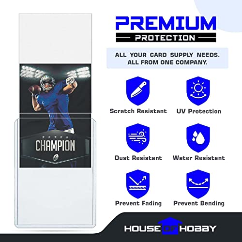 200pc Top Loaders for Cards and Penny Sleeves Bundle - Hard Plastic Card Sleeve, Trading Card Protectors, Yugioh & Baseball Card Sleeves - 100 Trading Card Top Loaders & 100 Penny Sleeves - size: 100 Toploaders + 100 Sleeves Bundle (200pc)